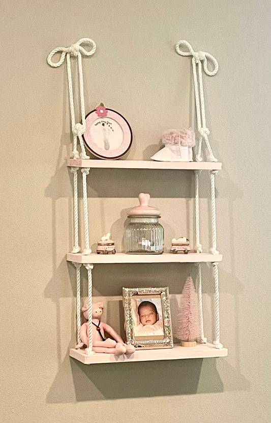 Pink Shelves with White Rope